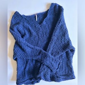 Free People Blue Knit Sweater Size Small
